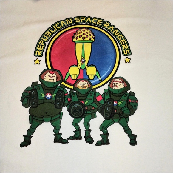 RARE Grand Theft Auto Republican Space Rangers Ringer T-shirt 100% Cotton - Picture 3 of 9